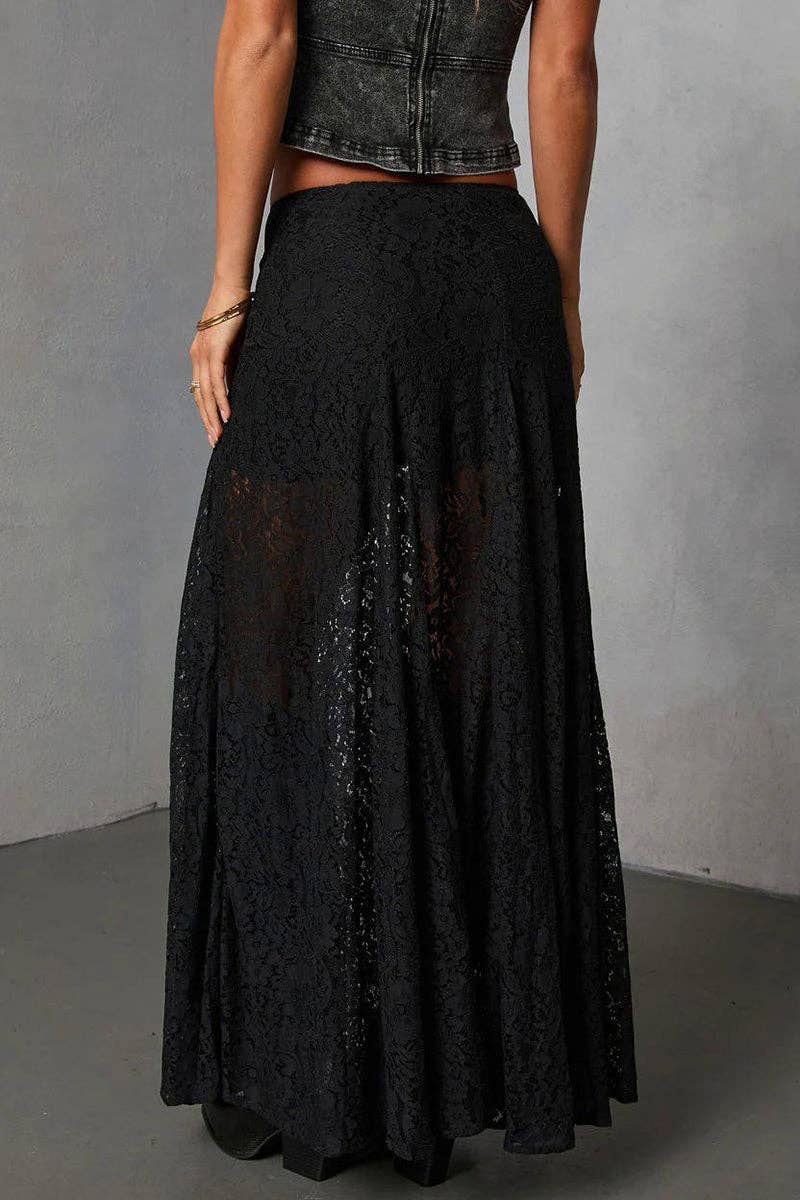 Sheer Lace Maxi Skirt
