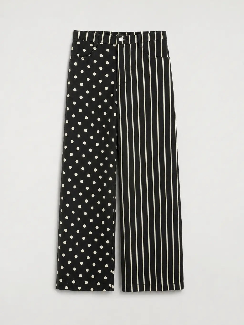 Mix Dot & Stripe Wide Leg Pants