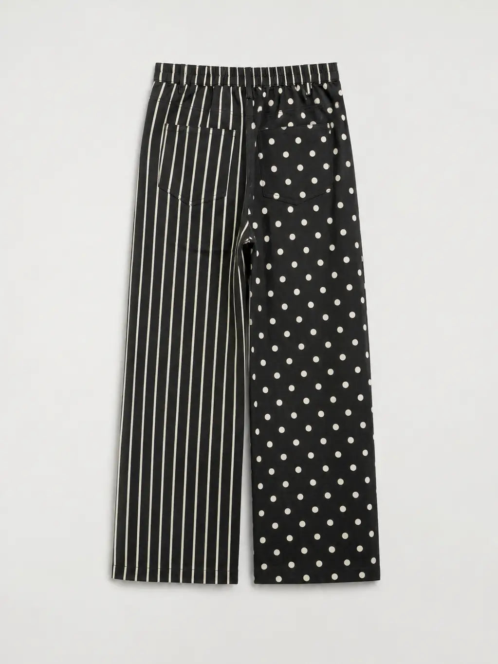 Mix Dot & Stripe Wide Leg Pants