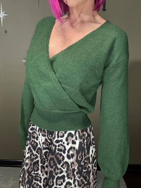 Wrap V Neck Sweater