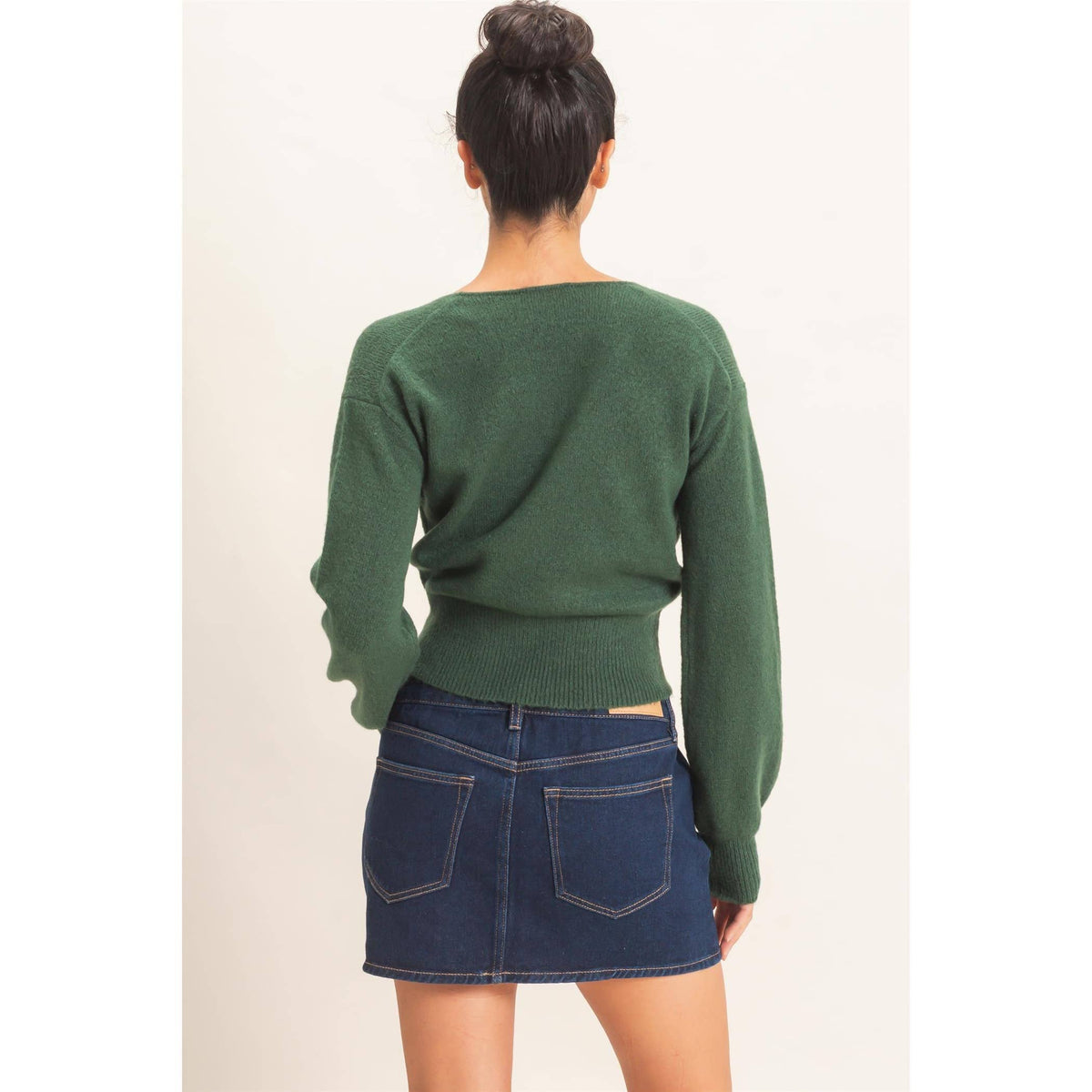 Wrap V Neck Sweater